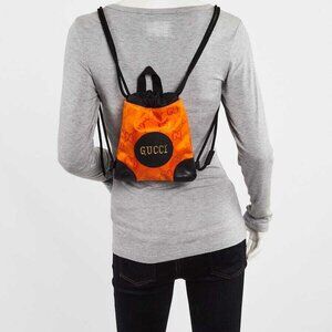 Gucci Orange GG Nylon Off The Grid Backpack Bag